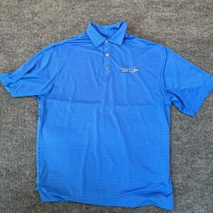 FootJoy ProDry Performance Polo Large Blue Striped Canongate at Magnolia Logo‎